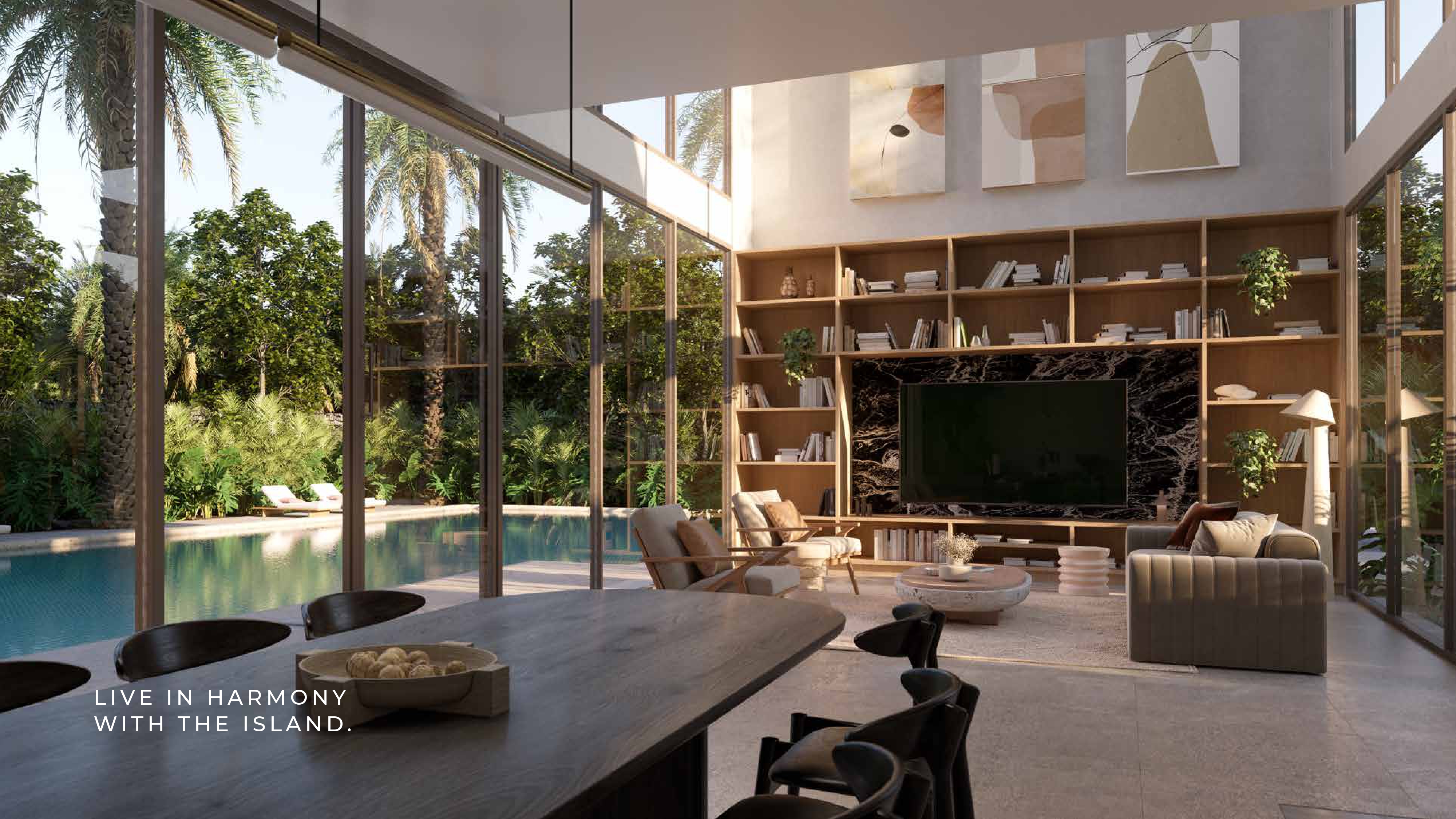 Show kitchen with modern cabinetry and appliances at Saadiyat Lagoons villa interior