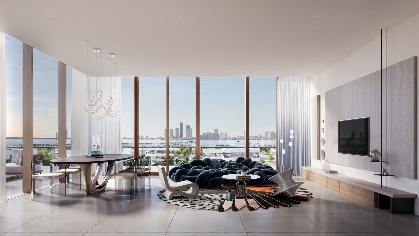 Sensi Saadiyat Island Abu Dhabi master bedroom with balcony view and contemporary finishes emphasizing elegance and exclusivity.