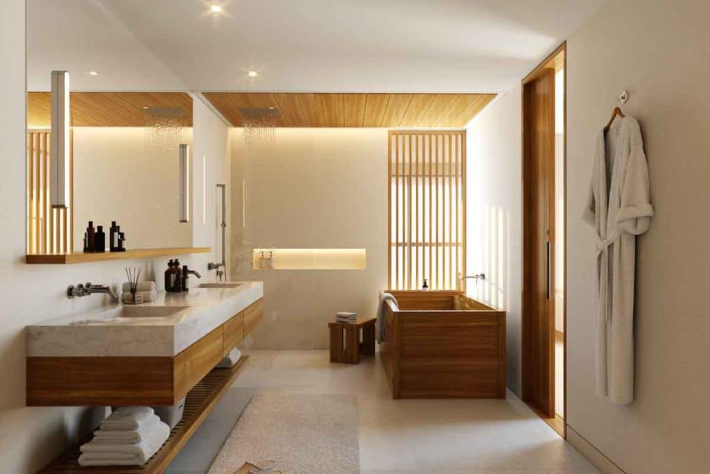 Gourmet kitchen interior of a luxury apartment at Nobu Residences Abu Dhabi, featuring custom stone counters and premium finishes.